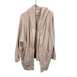 Out From Under Urban Outfitters Beige Plush Hoodie Cardigan